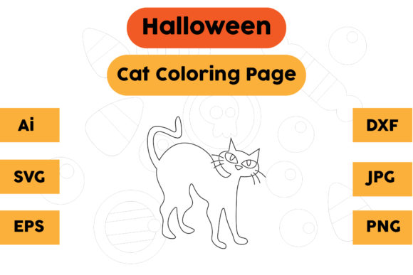 A Cat Design for Halloween Embroidery