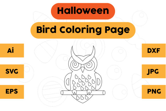 A Crafter's Review of Halloween Coloring Page Bird 05 Graphics