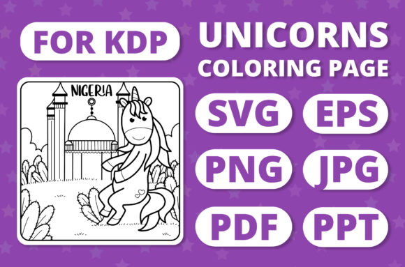 A Designer's Look at Traveling Unicorns Coloring Page 6