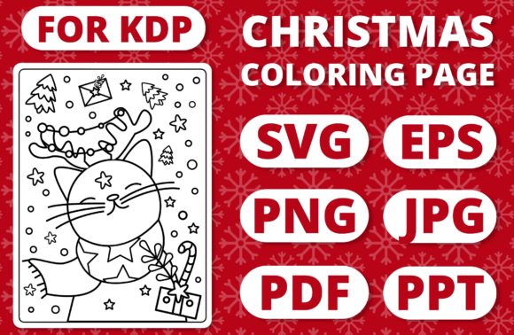 A Designer's Review: KDP Christmas Coloring Page for Kids 8 for Embroidery