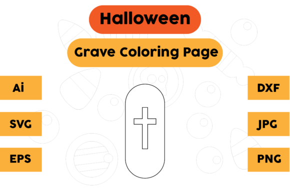 A Graphic Designer's Take on Halloween Coloring Page Grave 10