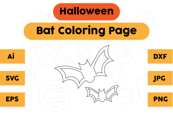 A Halloween Bat Coloring Page Design for Graphics & Digital Product Sellers