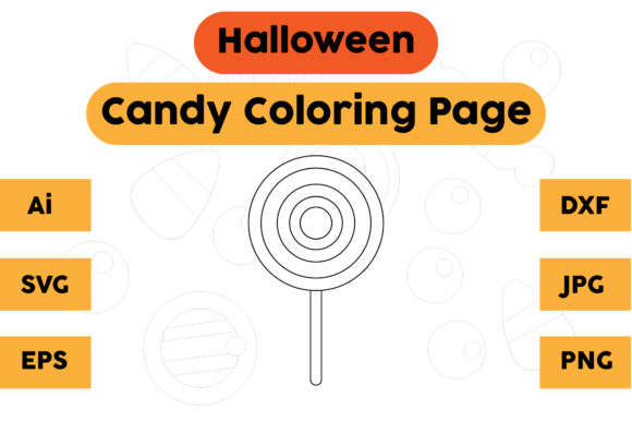 A Halloween Candy Coloring Graphic for Creative Blog Design