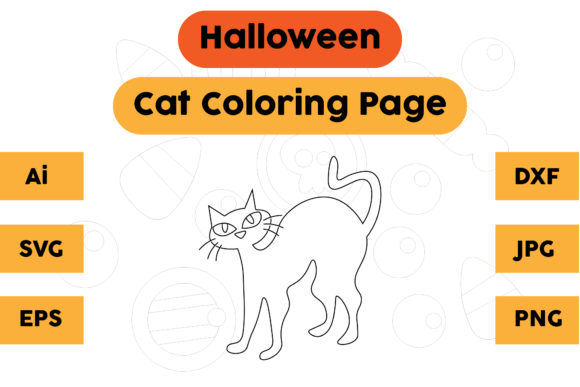 A Halloween Cat Graphics Review for Selling Digital Coloring Pages
