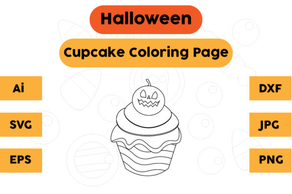 A Halloween Coloring Page Graphic Asset for Editorial Publishing