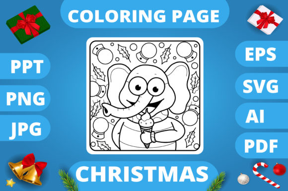 A Holiday Graphic Asset Review: Christmas Coloring Page Kids V3
