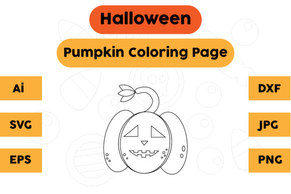 A Seasonal Graphic Asset: Pumpkin 17 Halloween Coloring Page
