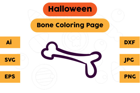 Bone 02 Halloween Coloring Page: A Versatile Graphic for Polished Content