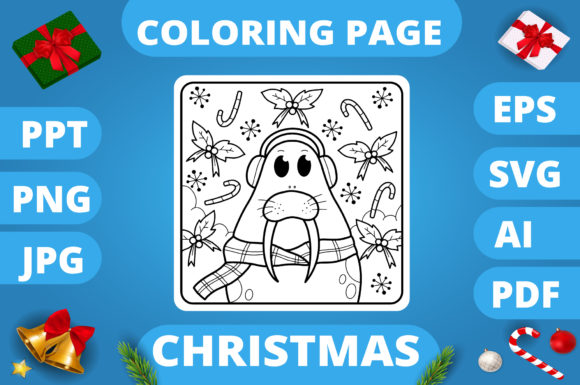 Christmas Coloring Page: A Designer’s View for Embroidery