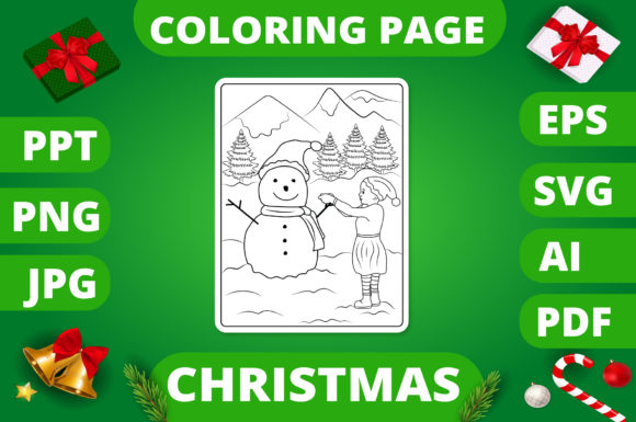 Christmas Coloring Page V2: A Festive Graphic for Seasonal Projects