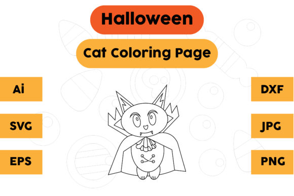 Crafting Halloween Cat Graphics & Coloring Pages