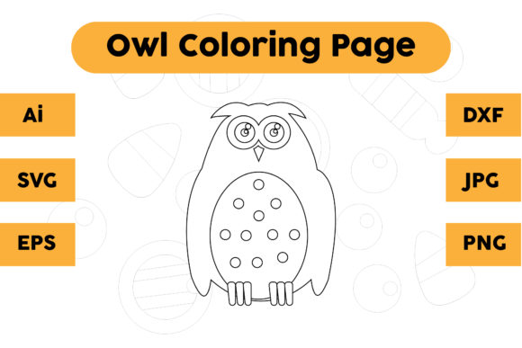 Cute Owl Coloring Page Graphics for Branding and Marketing