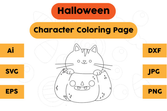 Evaluating Halloween Coloring Page - Character 14 for Editorial Use