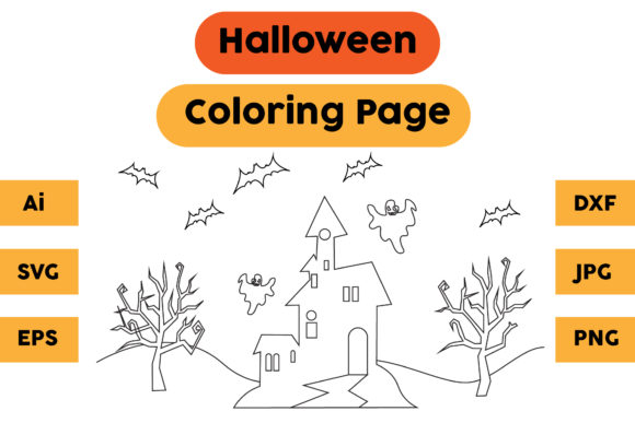 From Coloring Page to Packaging: Halloween Coloring Page 08 for Graphics