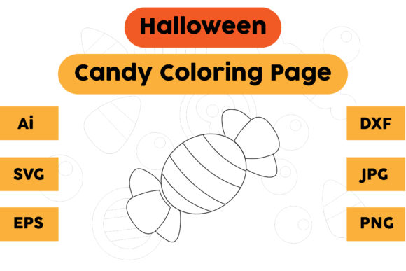 Halloween Candy Graphics for Seasonal Branding & Coloring Pages