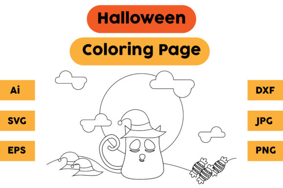 Halloween Coloring Page 20: A Graphics Asset for Branded Seasonal Joy