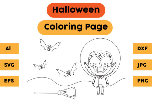 Halloween Coloring Page 42: A Versatile Graphics Asset for Crafters