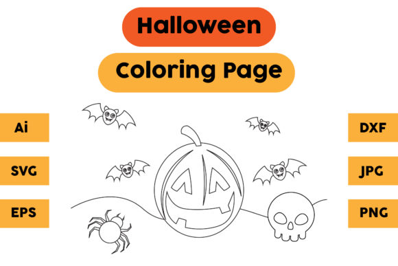 Halloween Coloring Page 46: A Versatile Graphic Design Asset