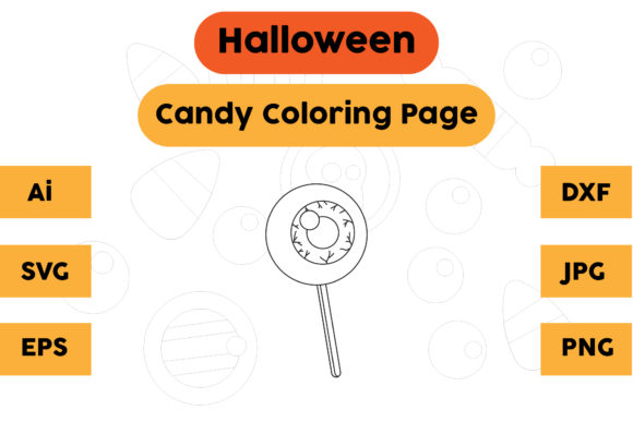 Halloween Coloring Page Candy 17: A Graphic Design Asset Review