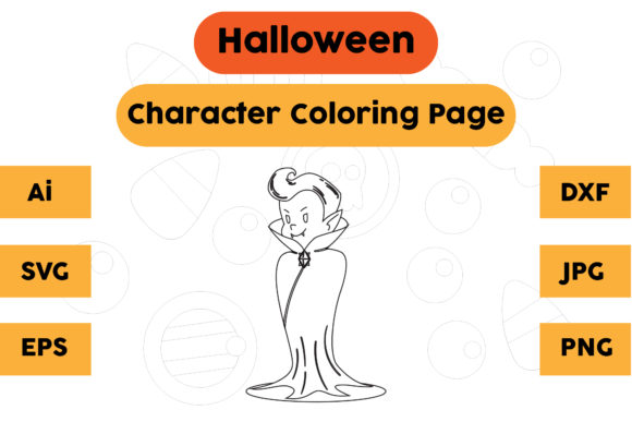 Halloween Coloring Page Character 26: A Graphics Asset Review