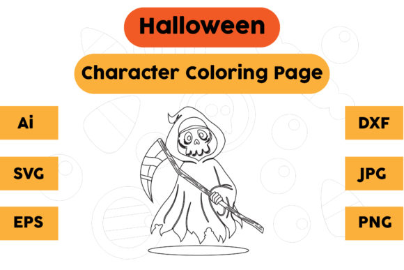 Halloween Coloring Page Character 27: A Design Asset Review