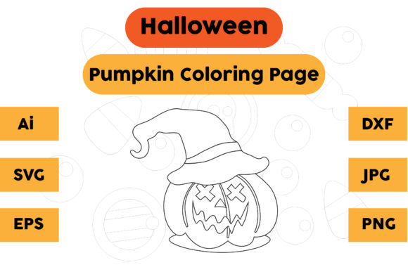 Halloween Coloring Page Pumpkin 26: A Graphics Asset for Seasonal Selling