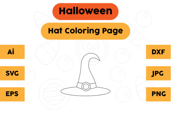 Halloween Hat Graphics: A Seller's Review of Coloring Page Hat 07