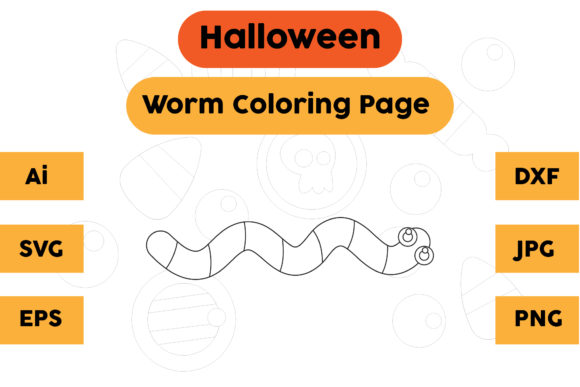 Halloween Worm Graphics for Coloring Pages