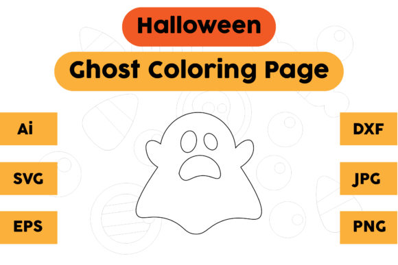Handmade Halloween Ghost Graphics for Coloring Pages