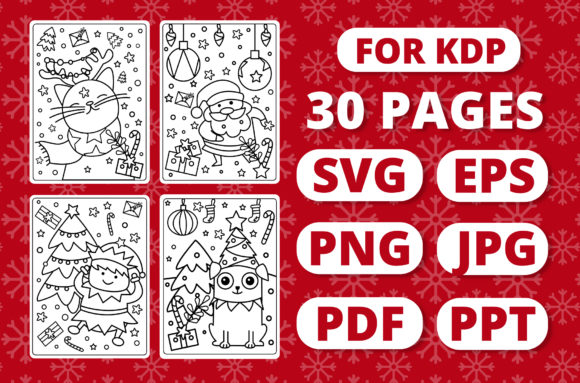 KDP Christmas Coloring Book for Kids 1: A Graphic Asset for Festive Content