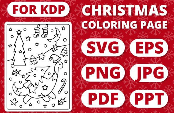 KDP Christmas Coloring Page for Kids 20: A Versatile Graphics Asset for Publishers